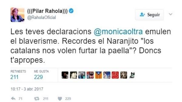 El tuit de Pilar Rahola El tuit de Pilar Rahola