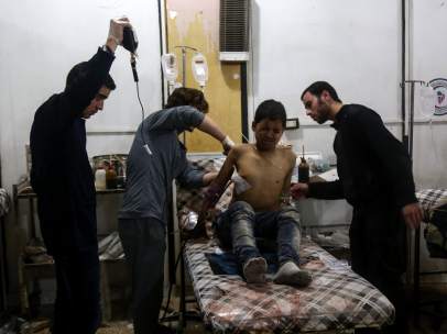Herido en los bombardeos en Siria