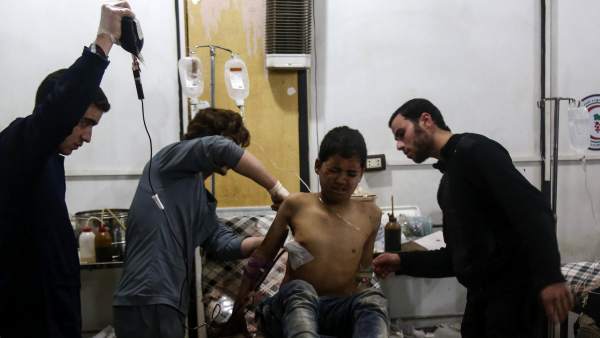Herido en los bombardeos en Siria Herido en los bombardeos en Siria