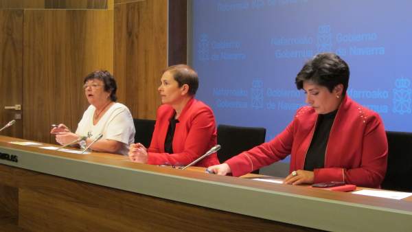 María José Beaumont, Uxue Barkos y María Solana. María José Beaumont, Uxue Barkos y María Solana.