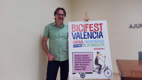 El concejal Giuseppe Grezzi en la presentación de Bicifest València El concejal Giuseppe Grezzi en la presentación de Bicifest València