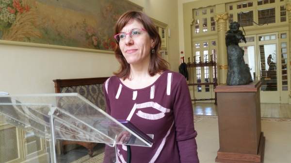 La portavoz de Podemos, Laura Camargo La portavoz de Podemos, Laura Camargo