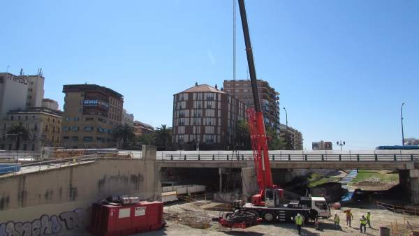 Obras metro de Málaga a su paso por el puente tetuan Obras metro de Málaga a su paso por el puente tetuan