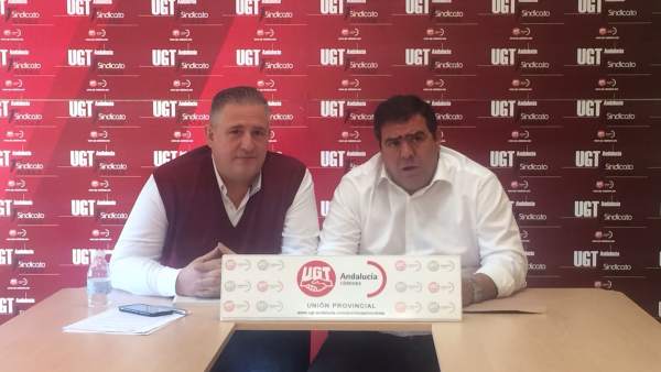 Pedro Téllez y Manuel Jiménez en la sede de UGT Pedro Téllez y Manuel Jiménez en la sede de UGT