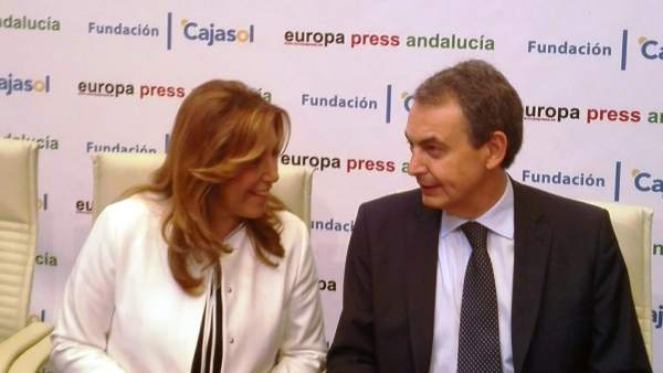 Susana Díaz y Rodríguez Zapatero en los Desayunos de Europa Press Susana Díaz y Rodríguez Zapatero en los Desayunos de Europa Press