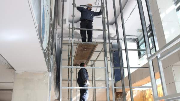 Trabajador, trabajadores, trabajando, obrero, obreros, andamio, andamios Trabajador, trabajadores, trabajando, obrero, obreros, andamio, andamios