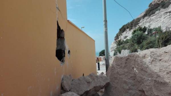 Daños ocasionados en una de las viviendas en la Chanca Daños ocasionados en una de las viviendas en la Chanca