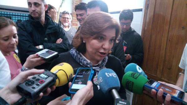 Isabel Bonig, en atención a los medios este jueves Isabel Bonig, en atención a los medios este jueves