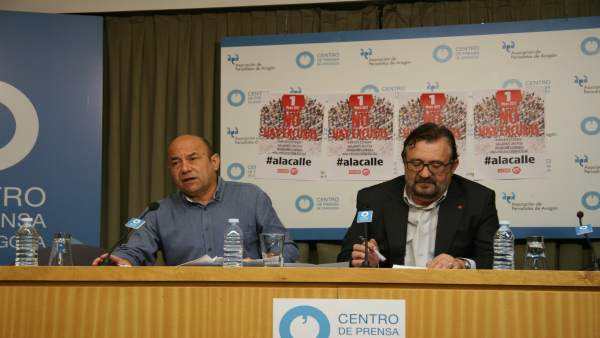 Daniel Alastuey y Julián Buey presentan las movilizaciones del Primero de Mayo. Daniel Alastuey y Julián Buey presentan las movilizaciones del Primero de Mayo.