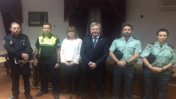 Primo Jurado (centro) durante la Junta Local de Seguridad Primo Jurado (centro) durante la Junta Local de Seguridad