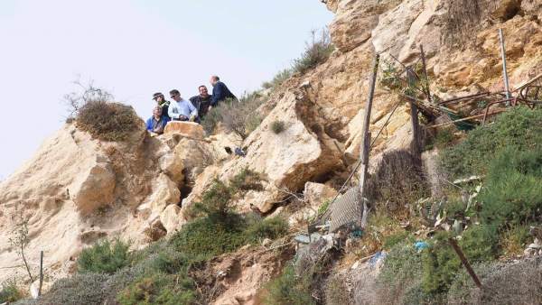 Ladera de La Chanca donde se produjeron los desprendimientos Ladera de La Chanca donde se produjeron los desprendimientos