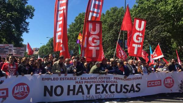 Manifestación convocada por UGT y CCOO en el Día del Trabajador Manifestación convocada por UGT y CCOO en el Día del Trabajador