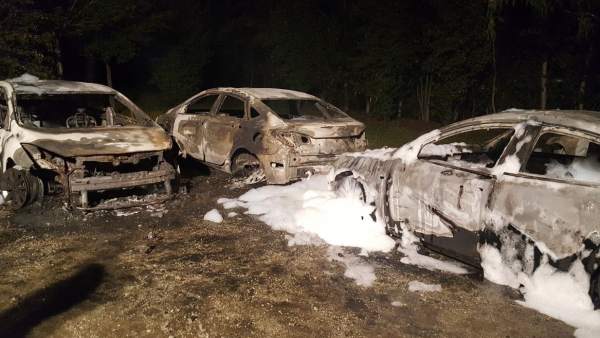 Estado de los VTC tras el incendio. Estado de los VTC tras el incendio.
