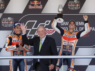 Pedrosa, Márquez, Lorenzo y el rey