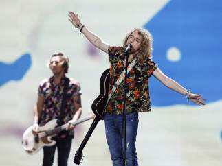 Manel Navarro durante los ensayos de Eurovisión.