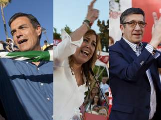 Pedro Sánchez, Susana Díaz y Patxi López