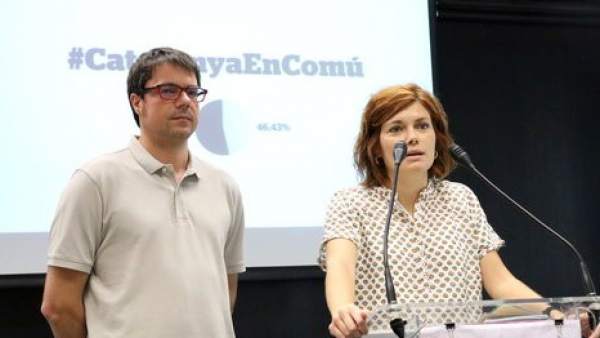 La portavoz de los comunes, Elisenda Alamany, y el coordinador de Organización, Xavi Matilla, La portavoz de los comunes, Elisenda Alamany, y el coordinador de Organización, Xavi Matilla,