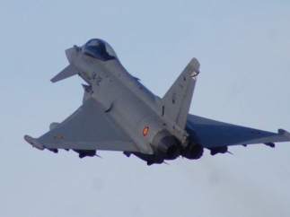 Un 'caza' Eurofighter, en la misión de la Policía Aérea del Báltico