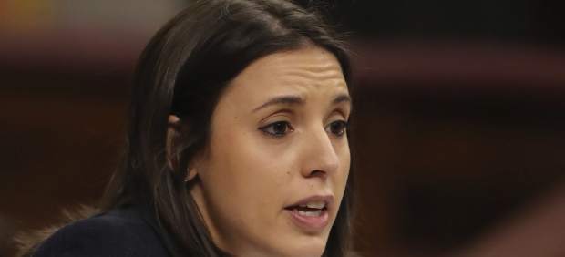 Irene Montero, durante su intervención en el Congreso