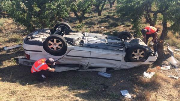 Imagen del accidente en Cascante Imagen del accidente en Cascante