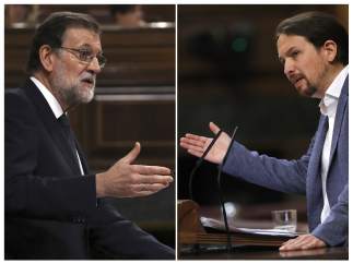Rajoy e Iglesias en la moción de censura