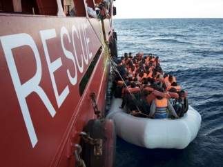 Rescate de inmigrantes en el Mediterráneo