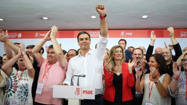 Intervención de Pedro Sánchez tras ganar las primarias Intervención de Pedro Sánchez tras ganar las primarias