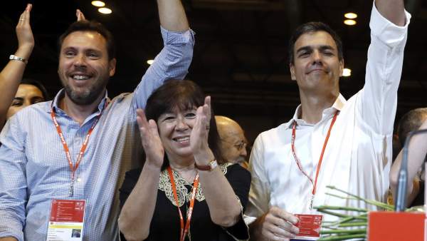 Óscar Puente, Cristina Narbona y Pedro Sánchez Óscar Puente, Cristina Narbona y Pedro Sánchez