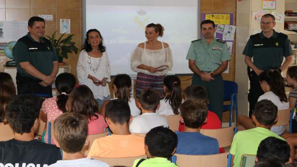 Charla del Plan Director en un colegio de Mazagón. Charla del Plan Director en un colegio de Mazagón.