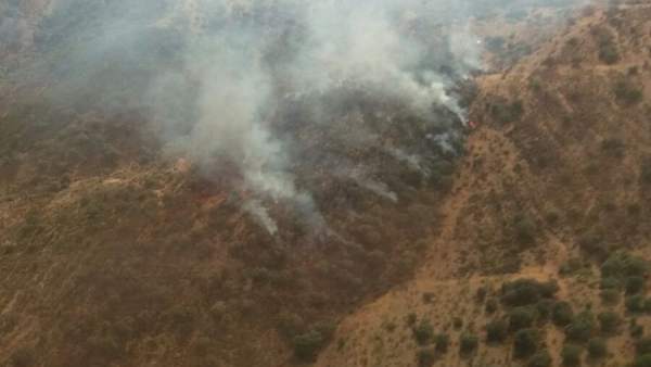 Incendio forestal en Encinasola. Incendio forestal en Encinasola.