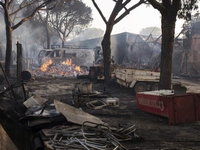 Camping de Doñana arrasado por el fuego