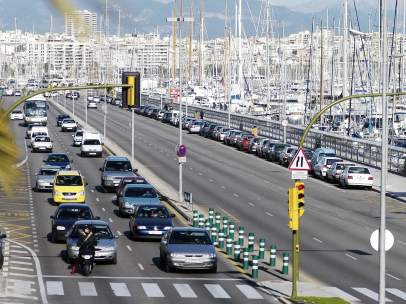 Tráfico en el Paseo Marítinmo de Mallorca