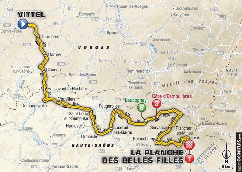 Itineraire Tomblaine La Planche Des Belles Filles 'La Planche des Belles Filles', final en alto en la quinta etapa del
