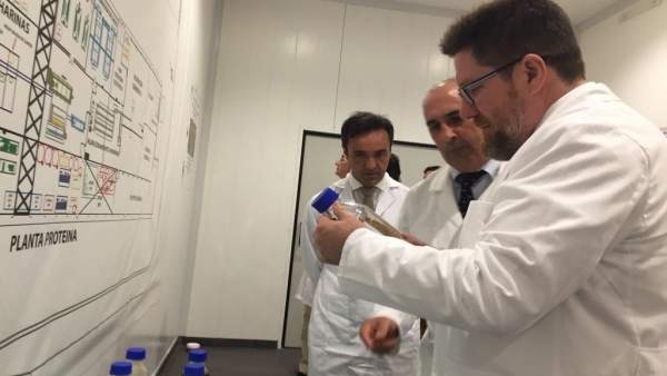 Rodrigo Sánchez en la fábrica Harinas de Andalucía en Tarifa Rodrigo Sánchez en la fábrica Harinas de Andalucía en Tarifa