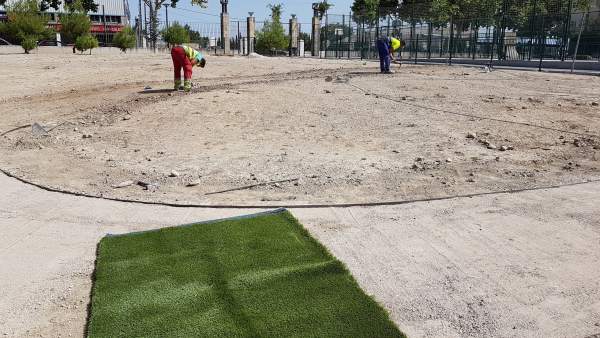 Trabajos en el parque canino de Úbeda Trabajos en el parque canino de Úbeda