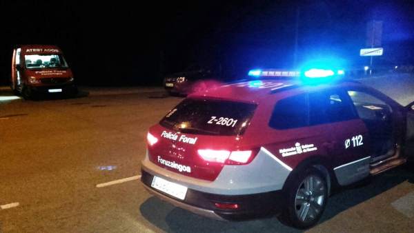 Control de la Policía Foral en Caparroso. Control de la Policía Foral en Caparroso.