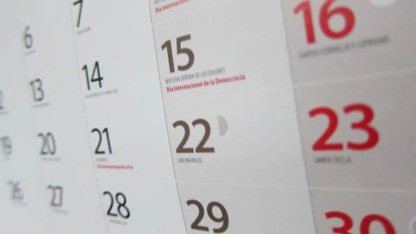 Calendario laboral, fiestas, festivos, día laborable, almanaque Calendario laboral, fiestas, festivos, día laborable, almanaque