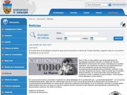 Página inicial del Ayuntamiento, hackeada por Anonymous