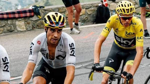 Mikel Landa con Chris Froome en el Tour de Francia 2017 Mikel Landa con Chris Froome en el Tour de Francia 2017