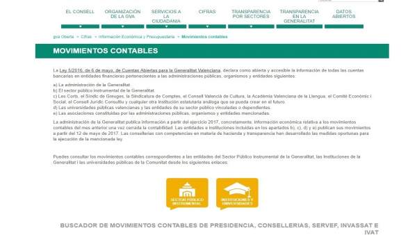 La Generalitat Valenciana culmina el destapament dels seus comptes en GVAOberta La Generalitat Valenciana culmina el destapament dels seus comptes en GVAOberta