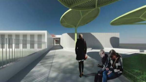 Recreación virtual del nuevo edificio del colegio. Recreación virtual del nuevo edificio del colegio.