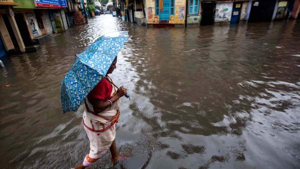 India, Calcuta, lluvia, monzón India, Calcuta, lluvia, monzón