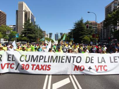 Manifestación de taxistas en Madrid