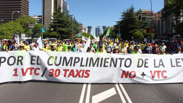 Manifestación de taxistas en Madrid Manifestación de taxistas en Madrid