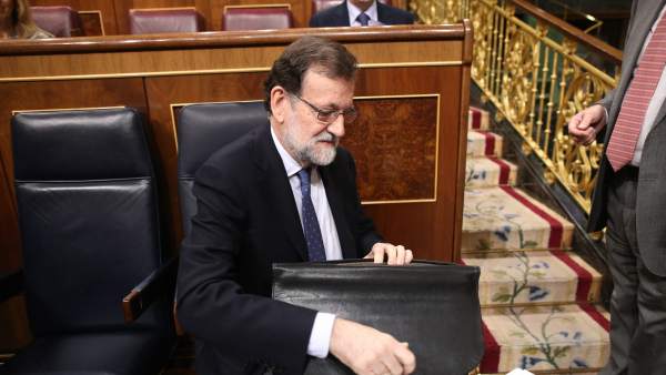 Mariano Rajoy, en su escaño Mariano Rajoy, en su escaño