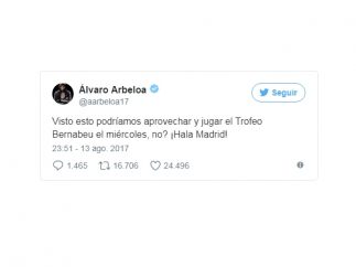 Arbeloa, en Twitter