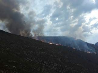 Incnedio forestal en Fanlo, cerca del Parque Nacional de Ordesa y Monte Perdido