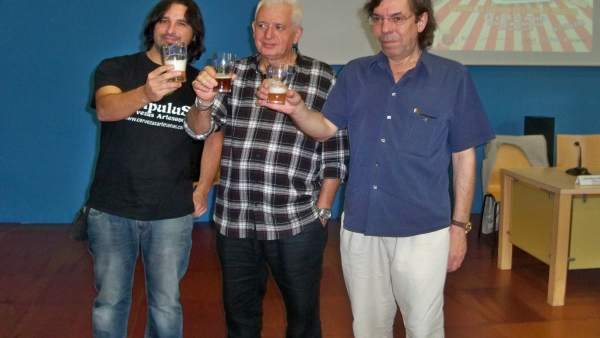 Merchán, Ruiz y Martínez en la presentación de Birragoza Merchán, Ruiz y Martínez en la presentación de Birragoza