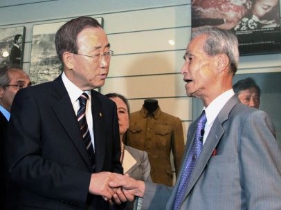 Sumiteru Taniguchi y Ban Ki-moon