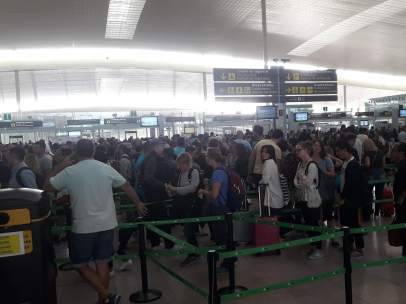 Colas en el Aeropuerto de El Prat